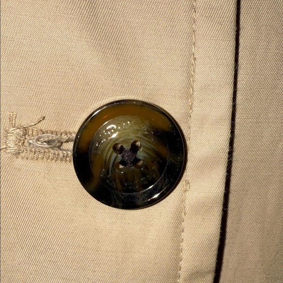 London Fog Khaki Double Breasted Belted Removable Hood Trench Coat Women’s Sz M - Picture 8 of 10